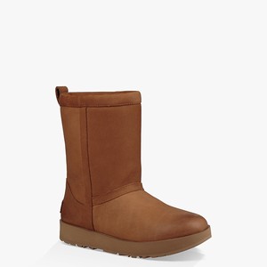 Ugg Classic Short Läder Waterproof Alla Väderstövlar Dam Bruna (315708HCO)